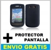 FUNDA SILICONA PARA BLACKBERRY 9800 STORM + PROTECTOR PANTALLA NEGRA